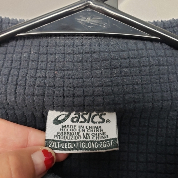 Mens ASICS dark gray quarter zip sweater size 2XLT - Picture 5 of 10